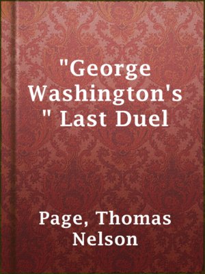cover image of "George Washington's" Last Duel